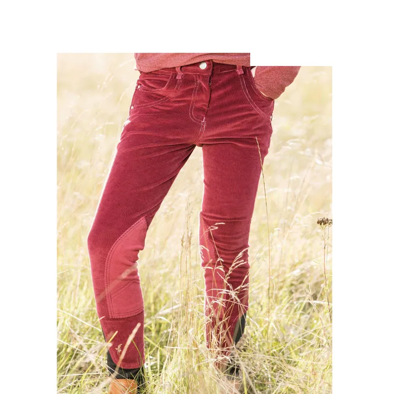 Horseware Kids Knitted Cord Breeches - Wine